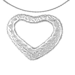 Sterling Silver Floating Heart Pendant (Rhodium or Yellow Gold-plated)