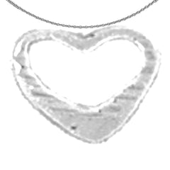 Sterling Silver Floating Heart Pendant (Rhodium or Yellow Gold-plated)