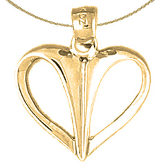 Sterling Silver Floating Heart Pendant (Rhodium or Yellow Gold-plated)