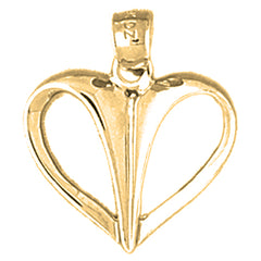 Yellow Gold-plated Silver Floating Heart Pendant