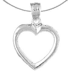 Sterling Silver Floating Heart Pendant (Rhodium or Yellow Gold-plated)