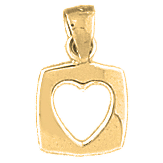 Yellow Gold-plated Silver Floating Heart Pendant