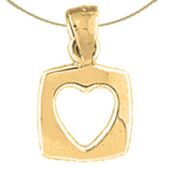 Colgante de corazón flotante de plata de ley (bañado en rodio o oro amarillo)