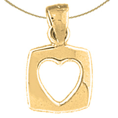 Sterling Silver Floating Heart Pendant (Rhodium or Yellow Gold-plated)