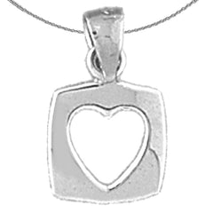 Sterling Silver Floating Heart Pendant (Rhodium or Yellow Gold-plated)