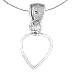 Sterling Silver Floating Heart Pendant (Rhodium or Yellow Gold-plated)