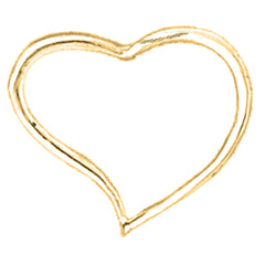 Colgante de corazón flotante de plata de ley (bañado en rodio o oro amarillo)