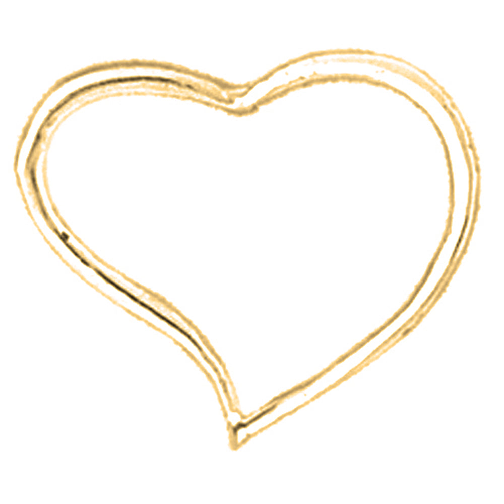 Yellow Gold-plated Silver Floating Heart Pendant