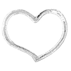 Sterling Silver Floating Heart Pendant (Rhodium or Yellow Gold-plated)