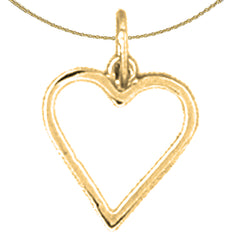 Sterling Silver Floating Heart Pendant (Rhodium or Yellow Gold-plated)