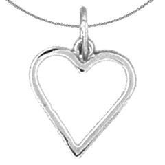 Sterling Silver Floating Heart Pendant (Rhodium or Yellow Gold-plated)