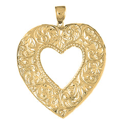 Yellow Gold-plated Silver Heart Pendant