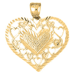 Yellow Gold-plated Silver Heart Pendant