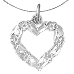 Sterling Silver Heart Pendant (Rhodium or Yellow Gold-plated)