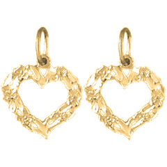 14K or 18K Gold 16mm Heart Earrings