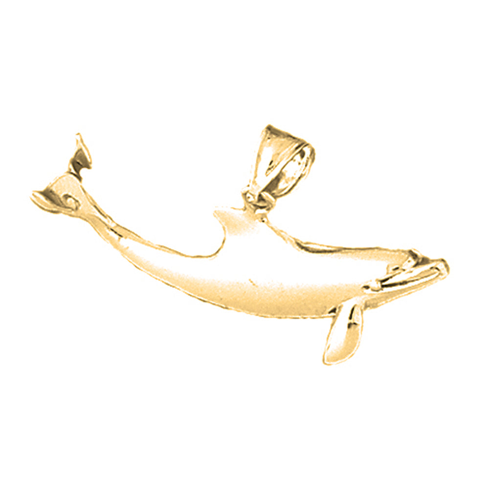 Yellow Gold-plated Silver Dolphin Pendant