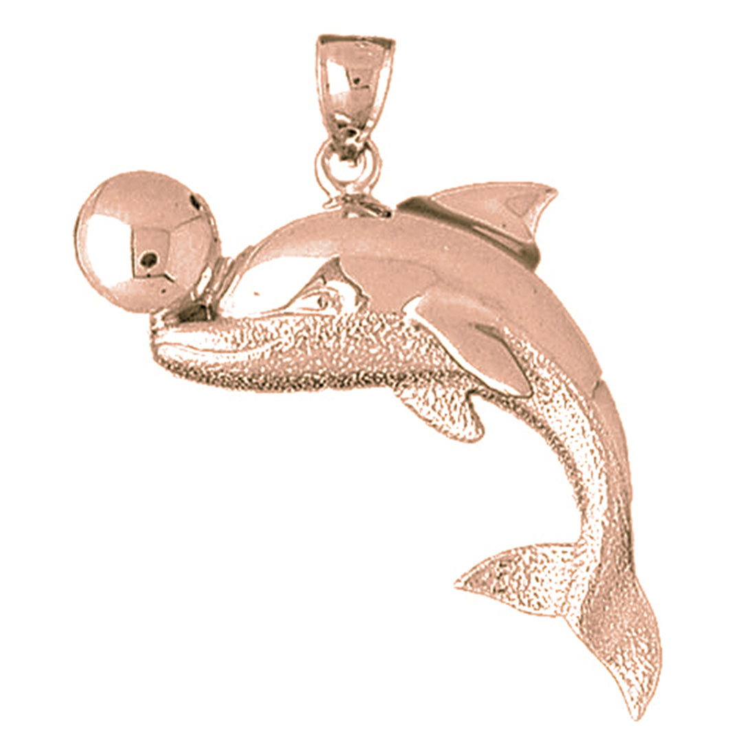 10K, 14K or 18K Gold Dolphin Pendant