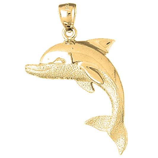 Yellow Gold-plated Silver Dolphin Pendant