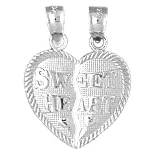 Sterling Silver Sweet Heart Breakable Heart Pendant