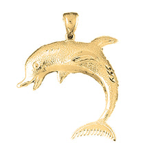 Yellow Gold-plated Silver Dolphin Pendant