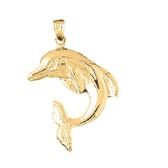 Yellow Gold-plated Silver Dolphin Pendant