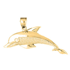 Yellow Gold-plated Silver Dolphin Pendant