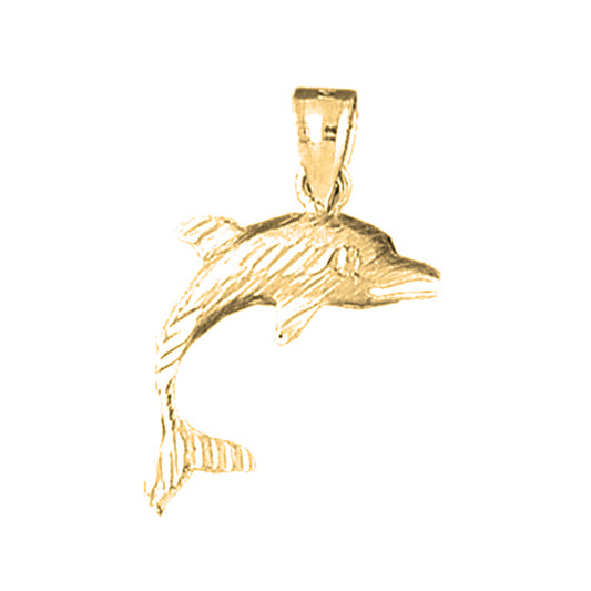 Yellow Gold-plated Silver Dolphin Pendant