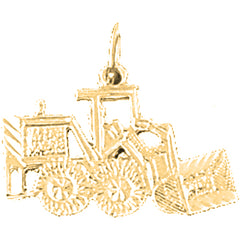 Yellow Gold-plated Silver Bulldozer Pendant