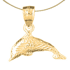 14K or 18K Gold Dolphin Pendant