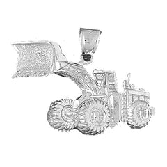 Sterling Silver Bulldozer Pendant