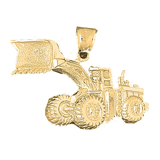 Yellow Gold-plated Silver Bulldozer Pendant
