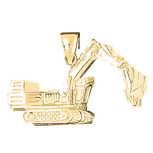 Yellow Gold-plated Silver Bulldozer Pendant