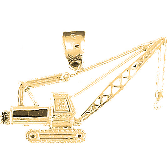 Yellow Gold-plated Silver Crane Pendant