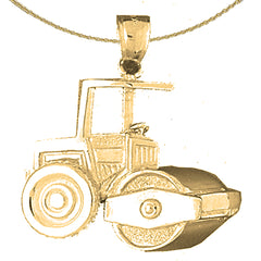 Sterling Silver Steam Roller Pendant (Rhodium or Yellow Gold-plated)
