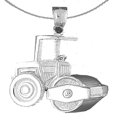 Sterling Silver Steam Roller Pendant (Rhodium or Yellow Gold-plated)