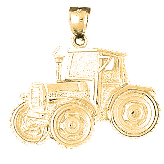 Yellow Gold-plated Silver Tractor Pendant
