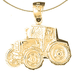 Sterling Silver Tractor Pendant (Rhodium or Yellow Gold-plated)