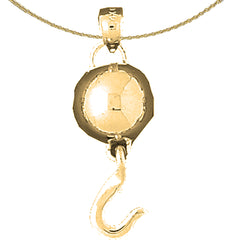 Sterling Silver Ball And Chain Pendant (Rhodium or Yellow Gold-plated)