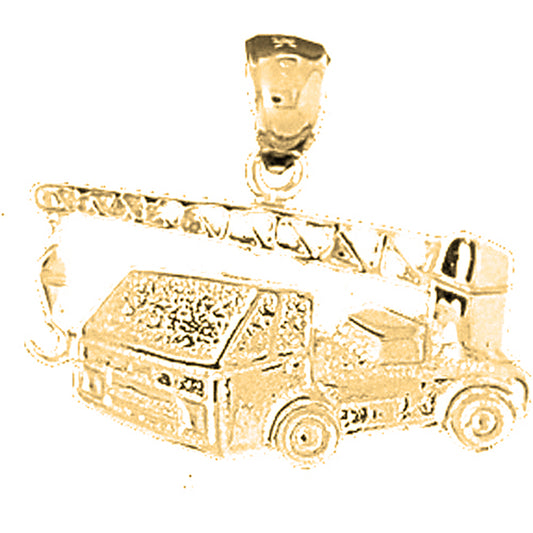 Yellow Gold-plated Silver Truck Pendant