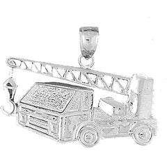 Sterling Silver Cement Truck Pendant