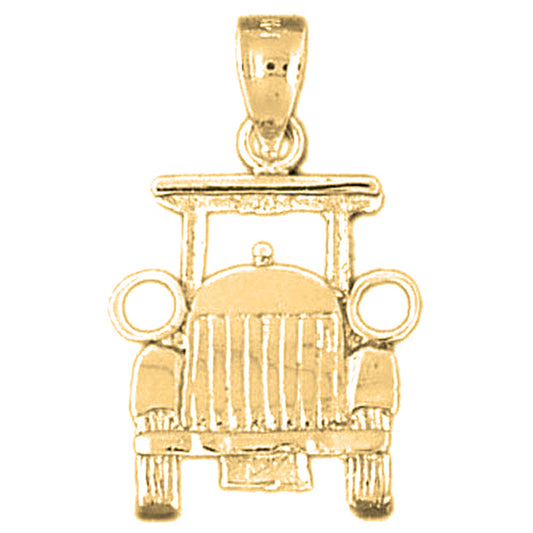Yellow Gold-plated Silver Buggy Car Pendant