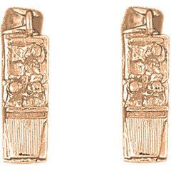 14K or 18K Gold 21mm 3D Car Earrings