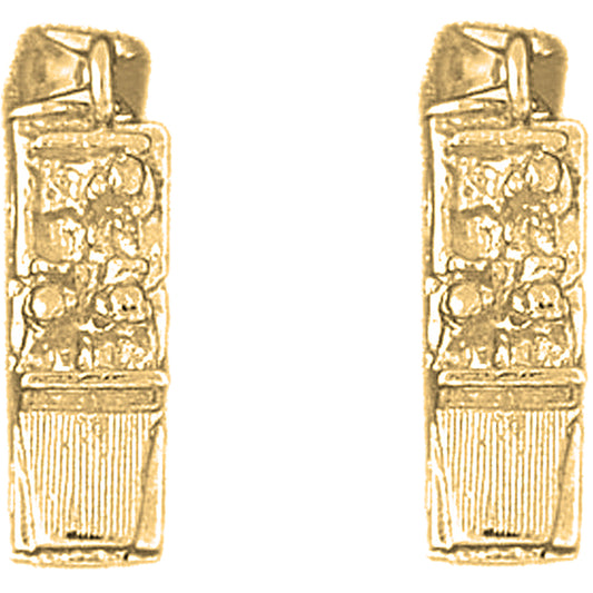 Yellow Gold-plated Silver 21mm 3D Car Earrings