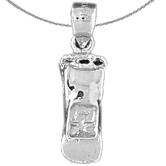Sterling Silver 3D Car Pendant (Rhodium or Yellow Gold-plated)