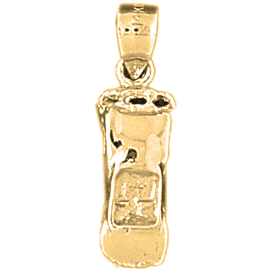 Yellow Gold-plated Silver 3D Car Pendant