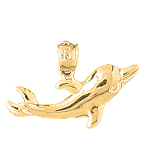 Yellow Gold-plated Silver Dolphin Pendant