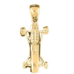 Yellow Gold-plated Silver 3D Car Pendant