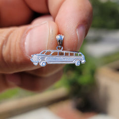 Sterling Silver Limo Pendant (Rhodium or Yellow Gold-plated)