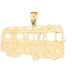 Yellow Gold-plated Silver Bus Pendant
