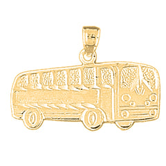 Yellow Gold-plated Silver Bus Pendant